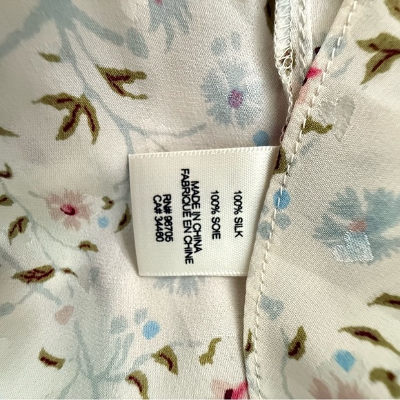Rebecca Taylor Silk Vivianna Tie Pullover Blouse Floral Print Size 4 EUC - Picture 6 of 6